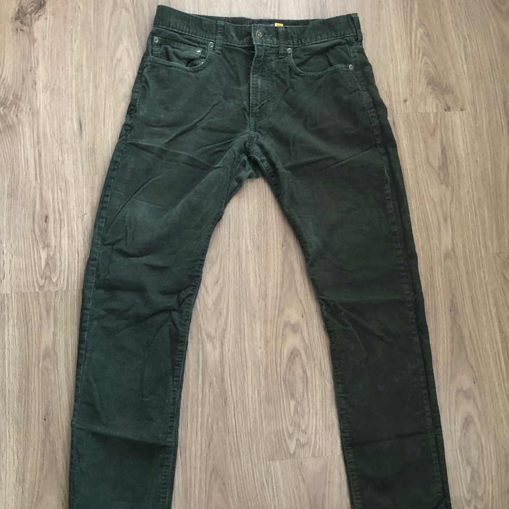 J. Crew Dark Green Corduroy Pants